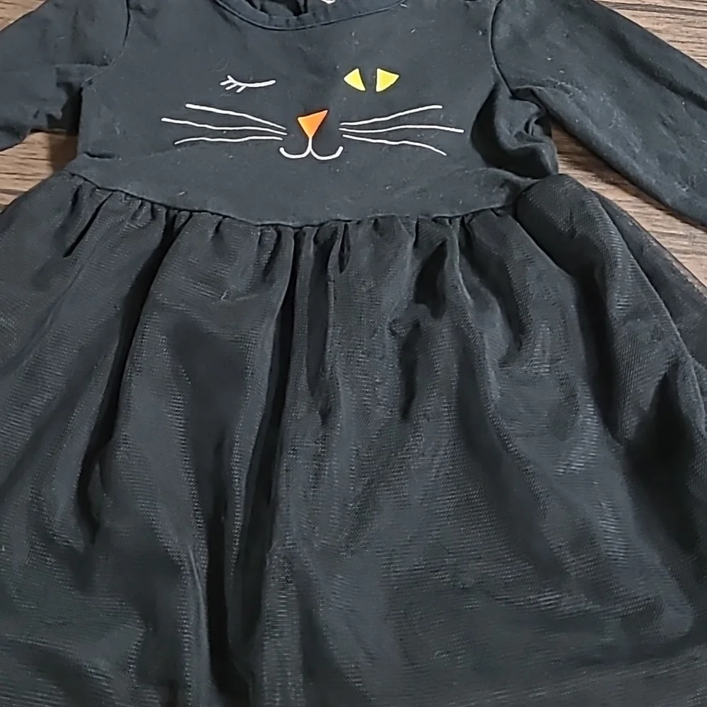 Carter's 12M Black Halloween Cat Dress